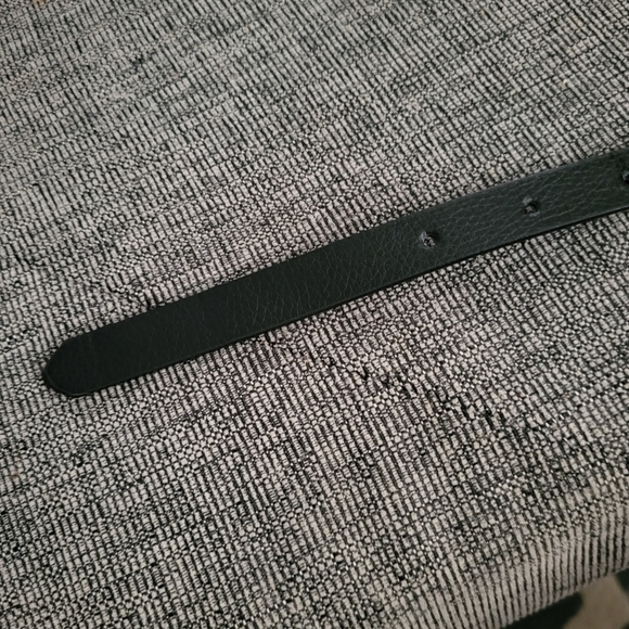 Skinny Black Belt With Silver Buckle - Picture 2 of 4